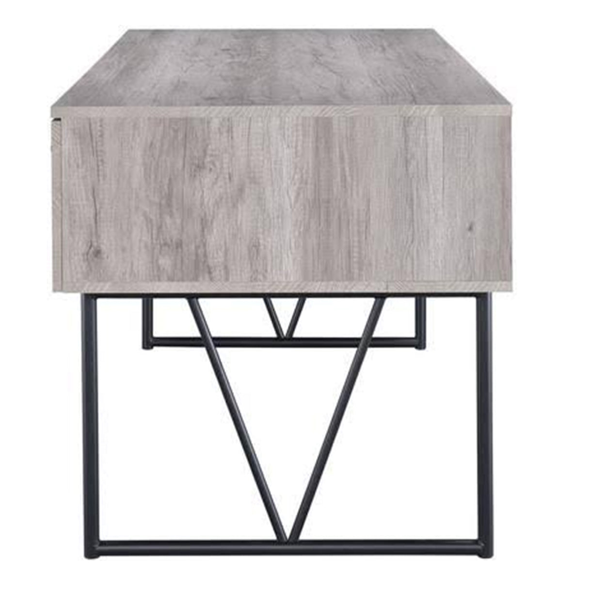 Analiese 4-drawer Writing Desk Grey Driftwood