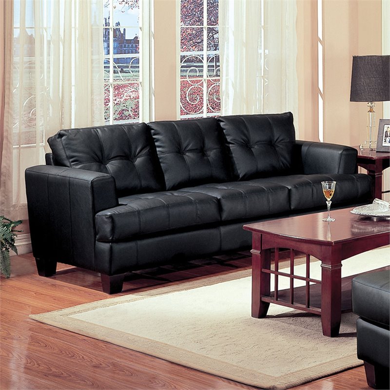 Samuel Upholstered Tufted Sofa Black
