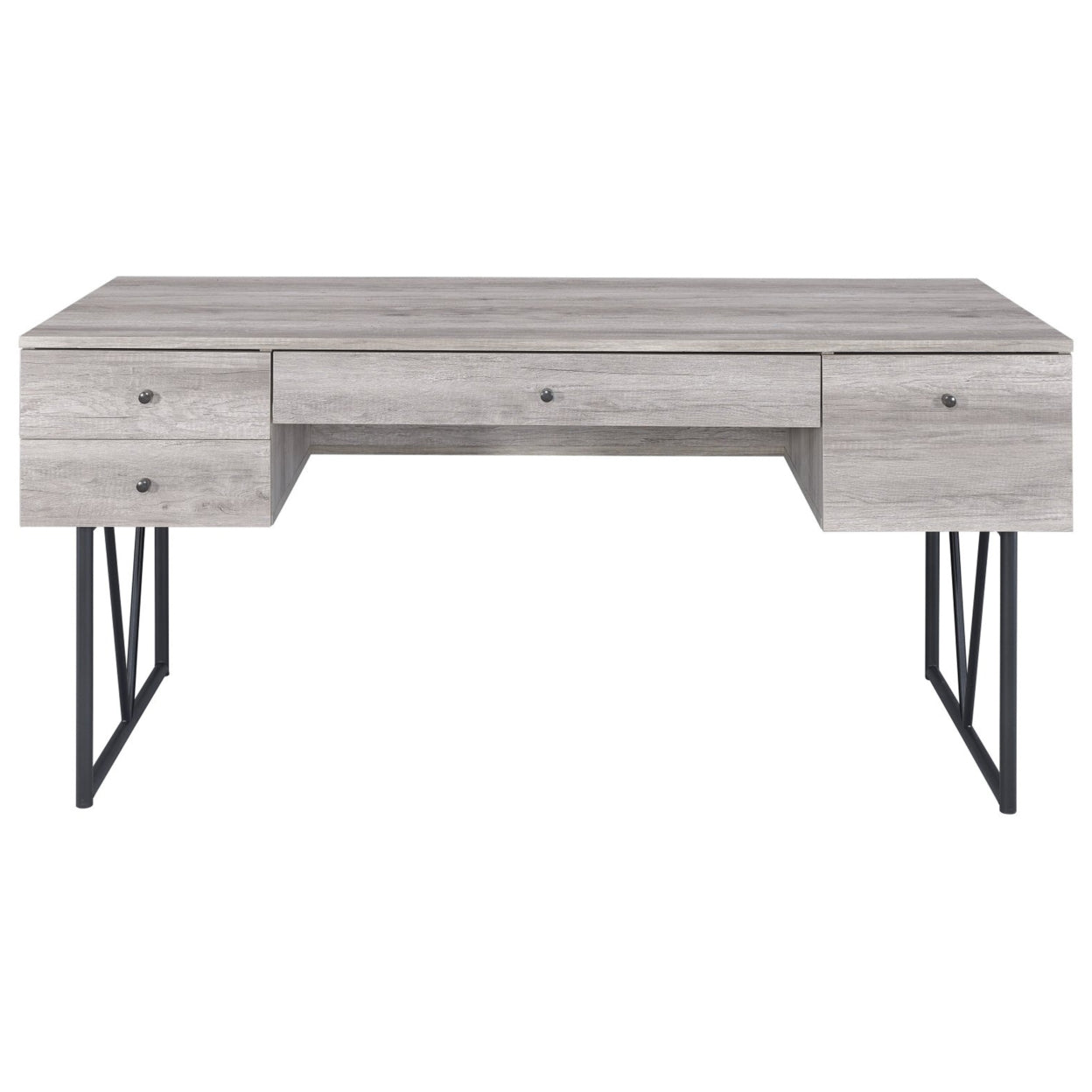 Analiese 4-drawer Writing Desk Grey Driftwood