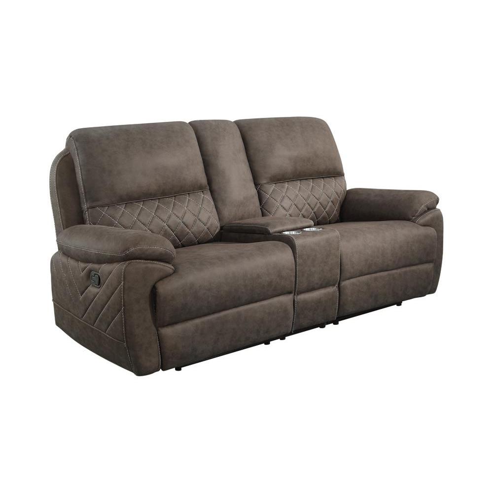 Variel Upholstered Tufted Motion Loveseat with Console