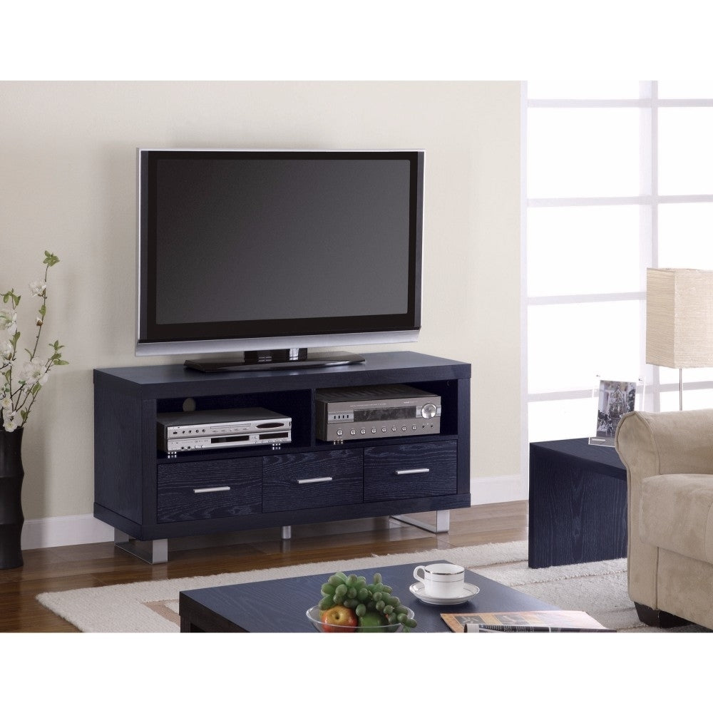 48" 3-drawer TV Console Black Oak
