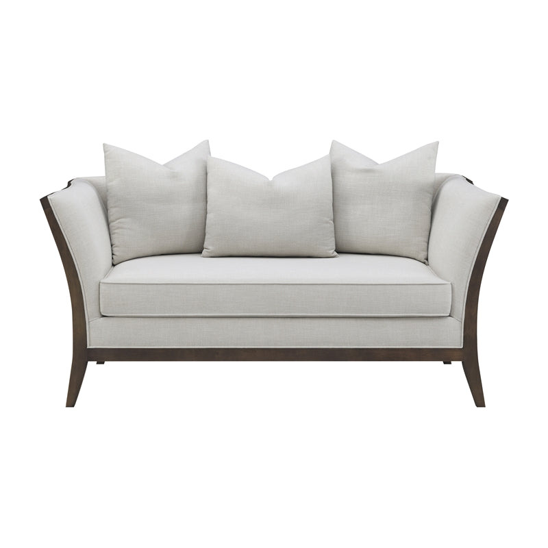 Lorraine Upholstered Loveseat with Flared Arms Beige