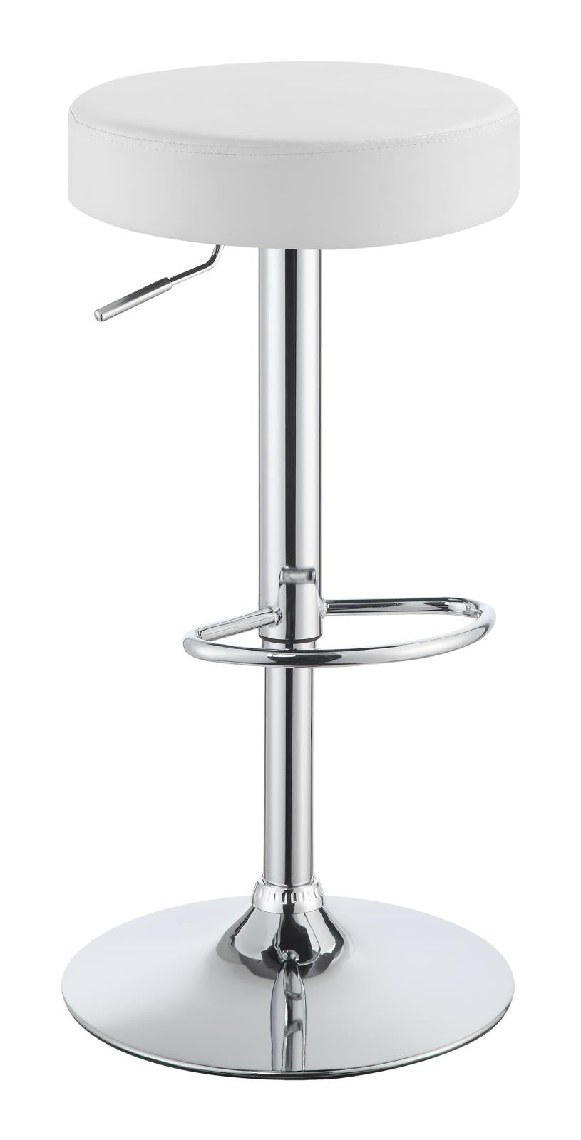 Ramses 29" Adjustable Bar Stool Chrome and White