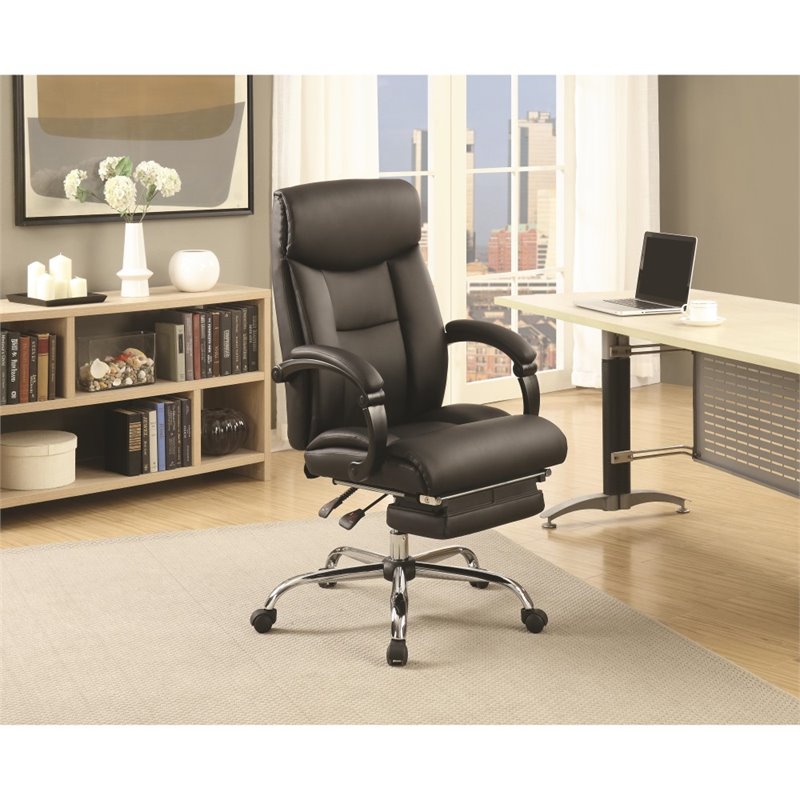 Adjustable Height Office Chair Black and Chrome