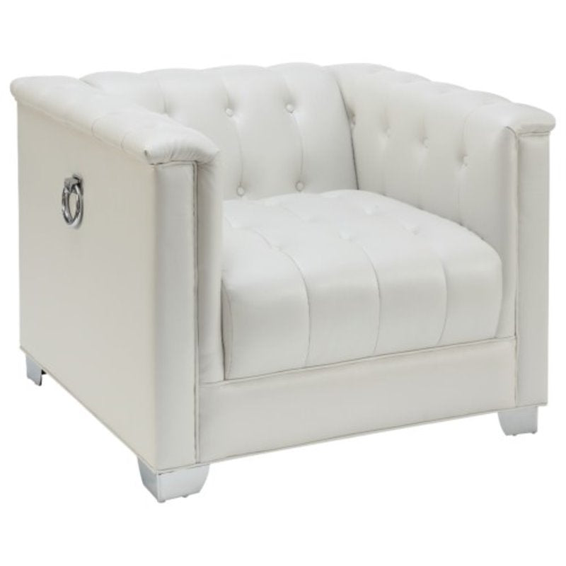Chaviano Tufted Upholstered Chair Pearl White