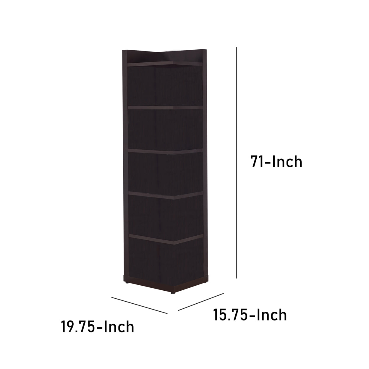 6-tier Corner Bookcase Cappuccino