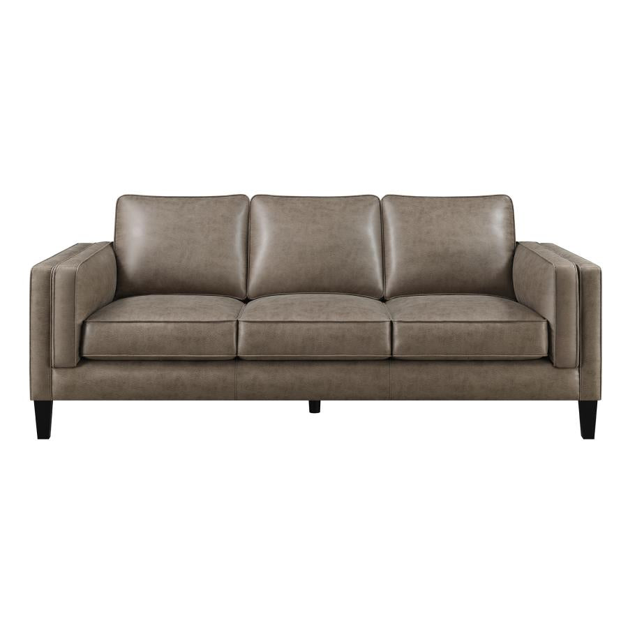Locke 3-piece Upholstered Track Arms Living Room Set Vintage Brown
