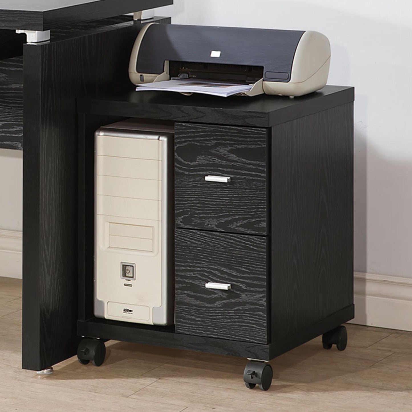 Russell 2-drawer CPU Stand Black Oak