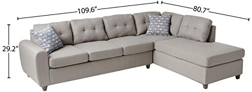 Stonenesse Tufted Sectional Grey