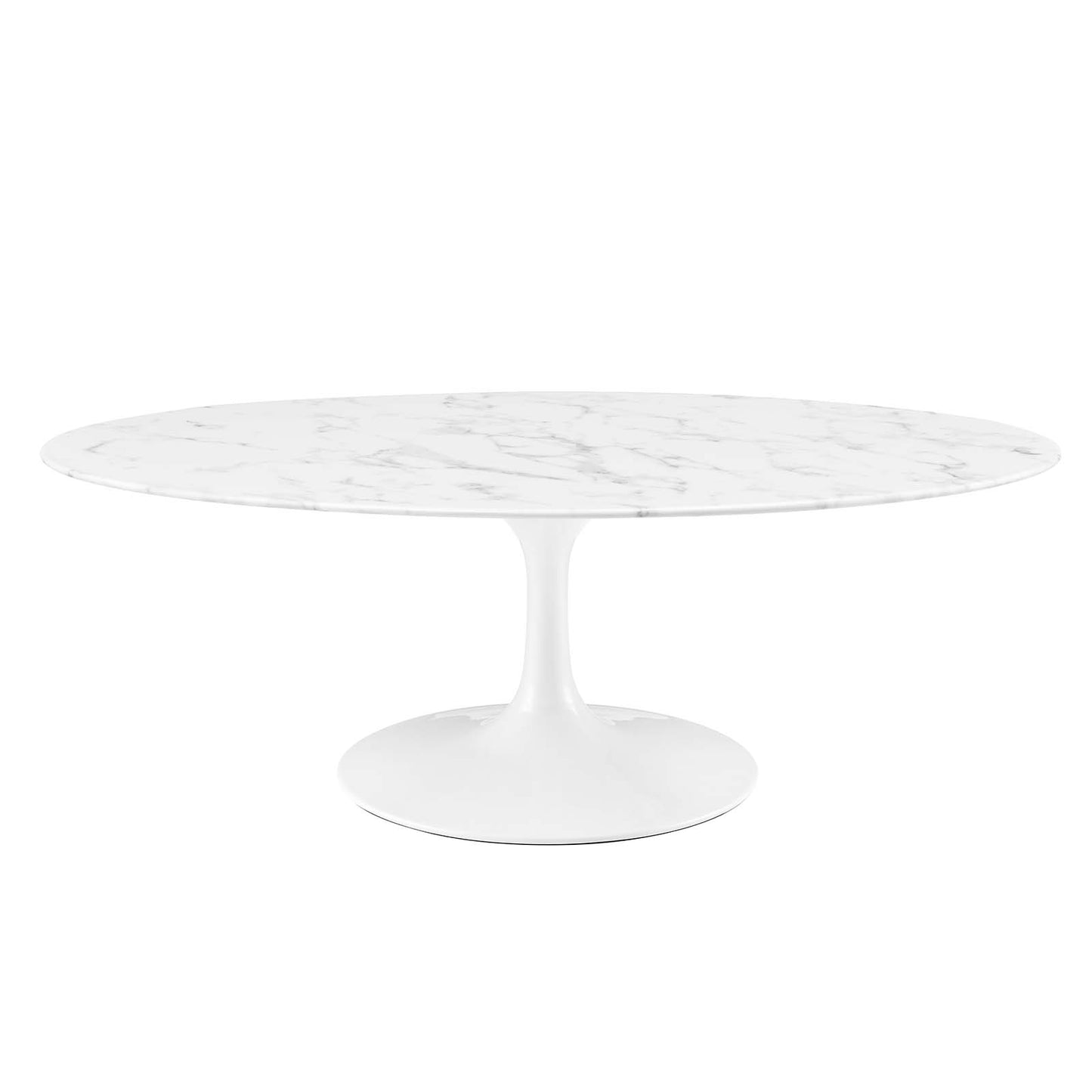 Lippa 48" Oval-Shaped Artificial Marble Coffee Table