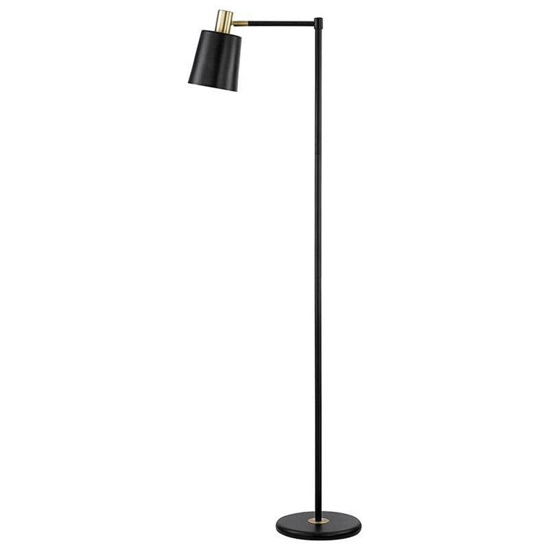 1-light Floor Lamp with Horn Shade Black