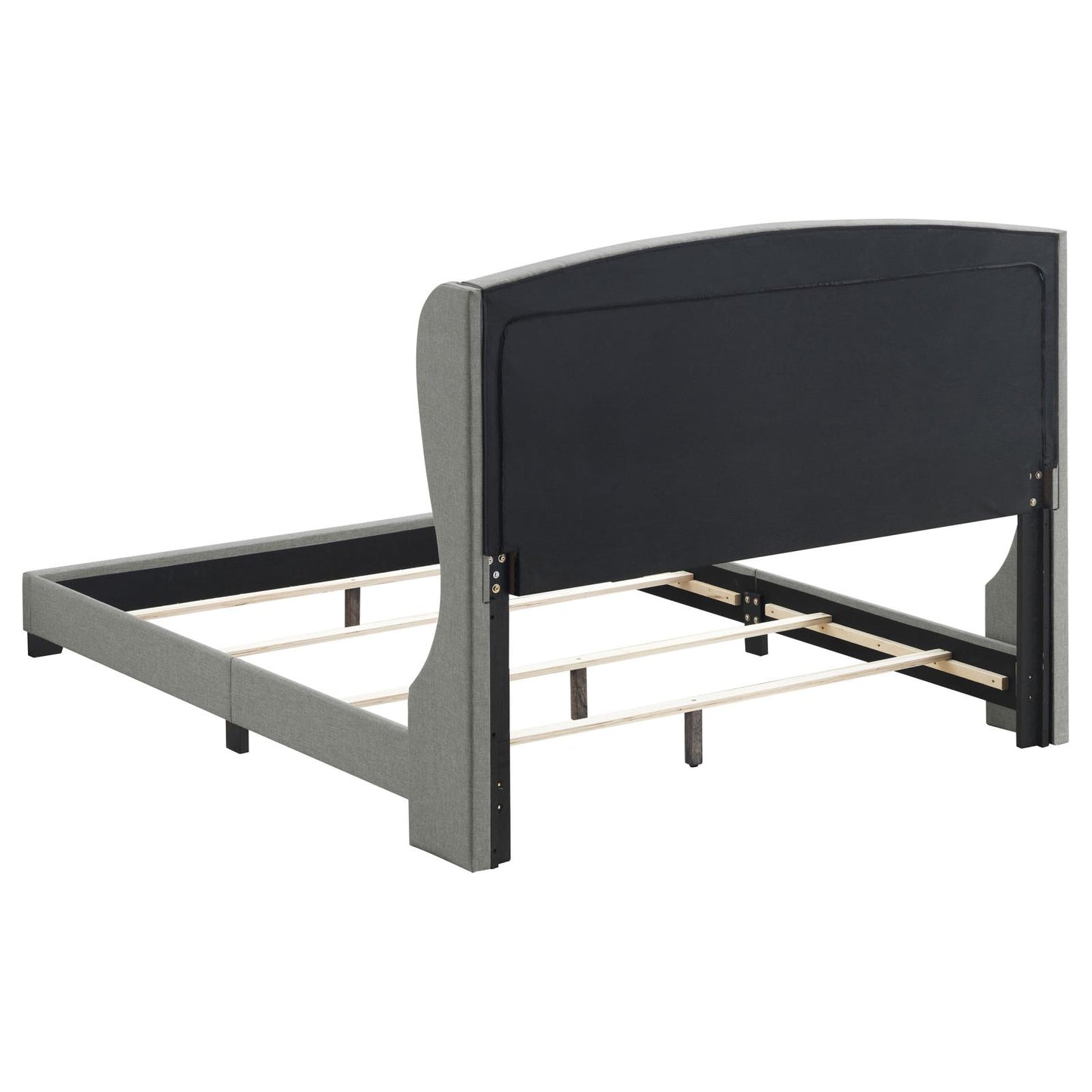 Krome Full Upholstered Bed with Demi-wing Headboard Smoke