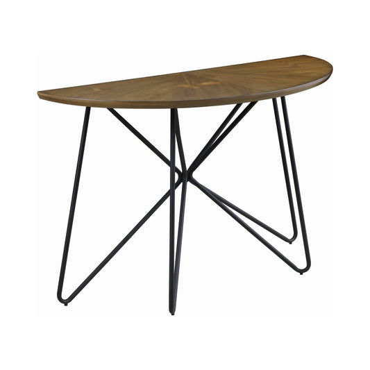 Churchill Semicircle Sofa Table Dark Brown and Black