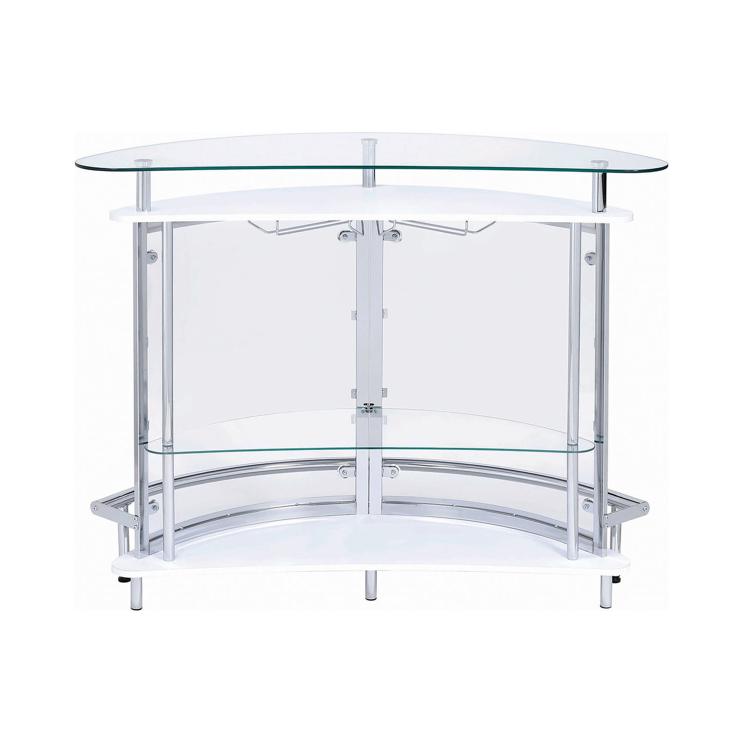 Amarillo 2-tier Bar Unit White and Chrome
