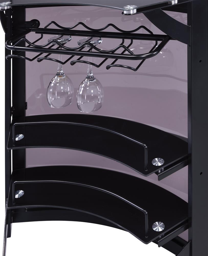 Dallas 3-Bottle Wine Rack Bar Unit Smoked and Black