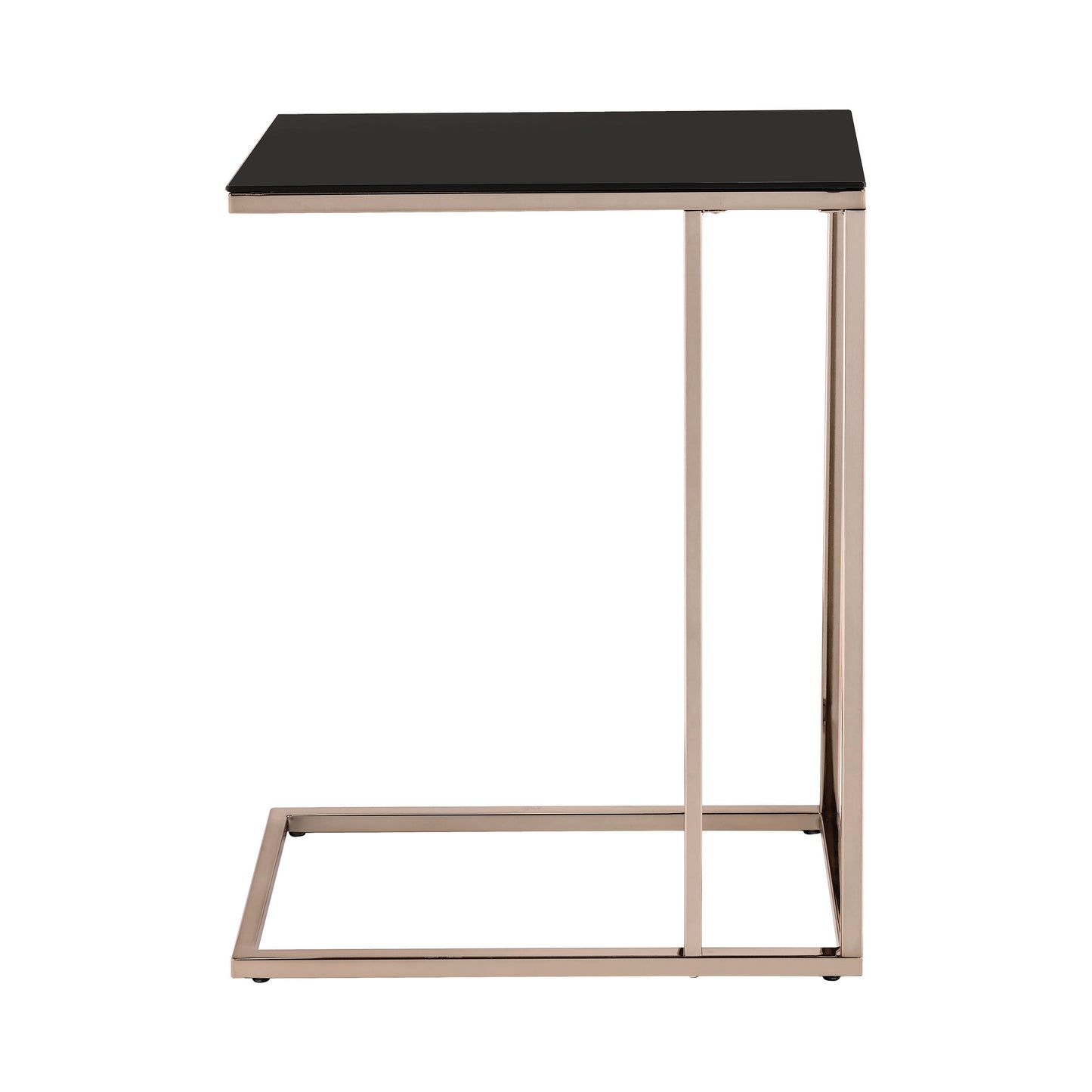 Rectangular Accent Table Black and Chocolate Chrome
