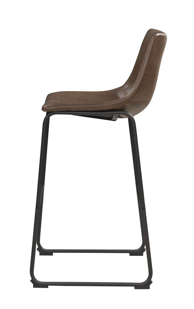 Michelle Armless Bar Stools Two-tone Brown and Black (Set of 2)