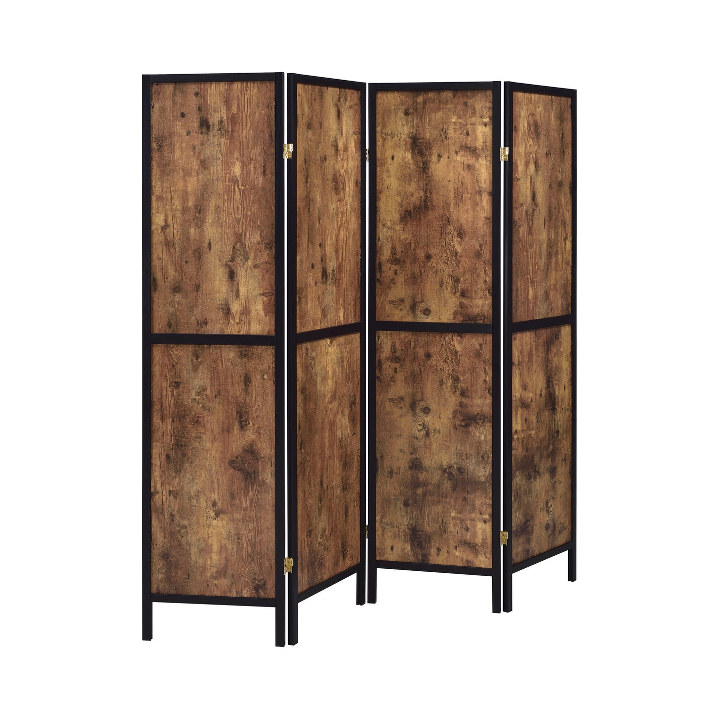 4-panel Folding Screen Antique Nutmeg and Black