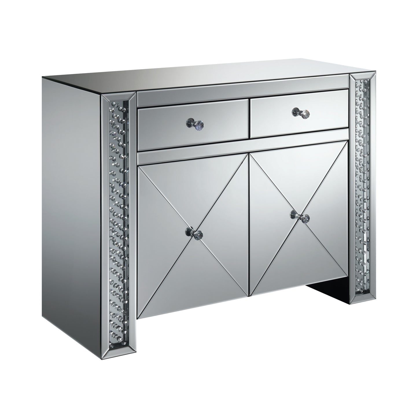 2-drawer Accent Cabinet Clear Mirror