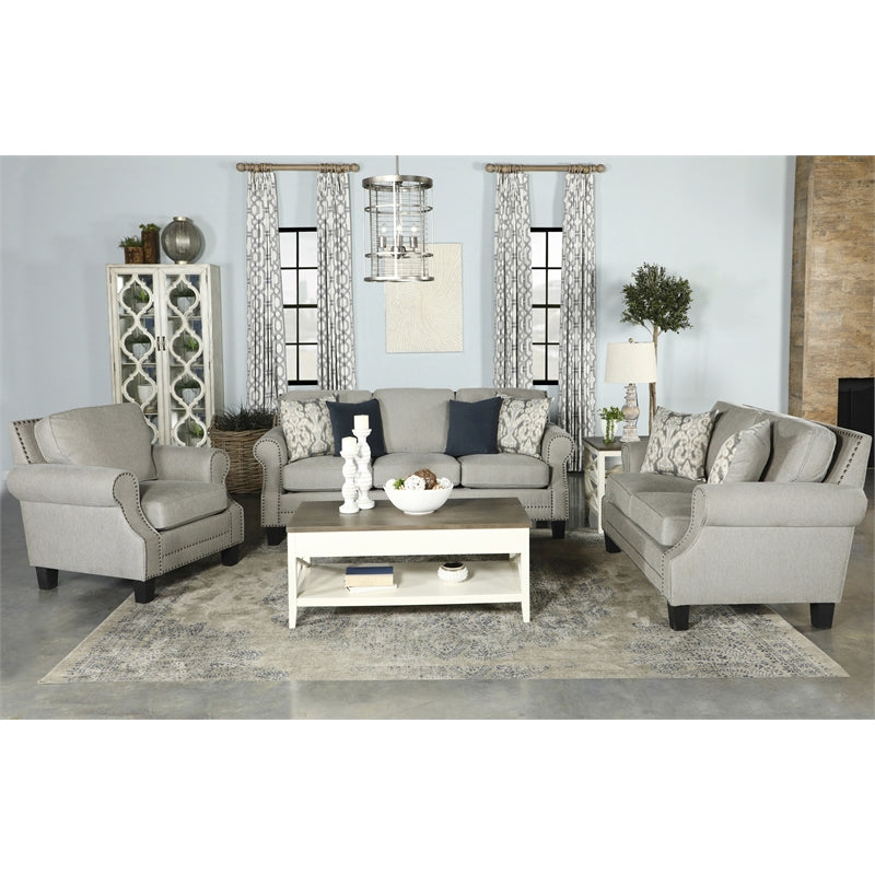Sheldon Upholstered Chair with Rolled Arms Grey