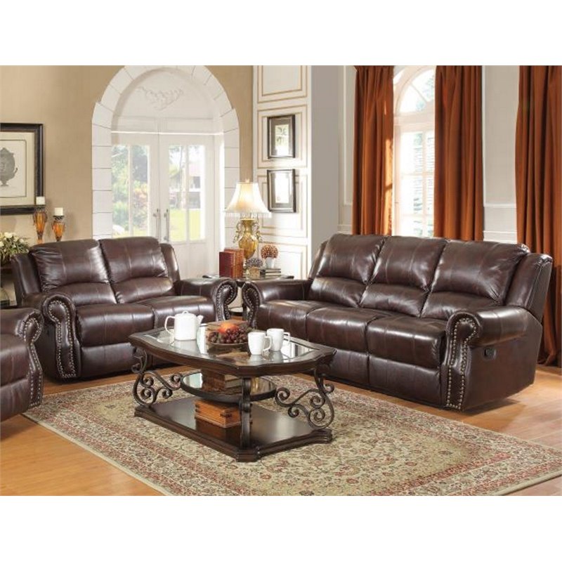Sir Rawlinson Upholstered Living Room Set Dark Brown