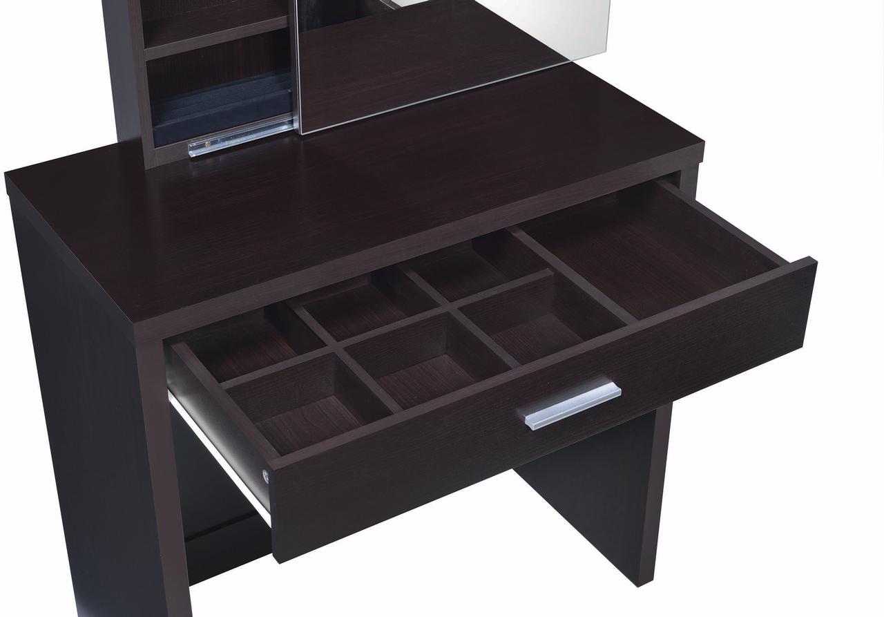 2-piece Vanity Set with Lift-Top Stool Cappuccino