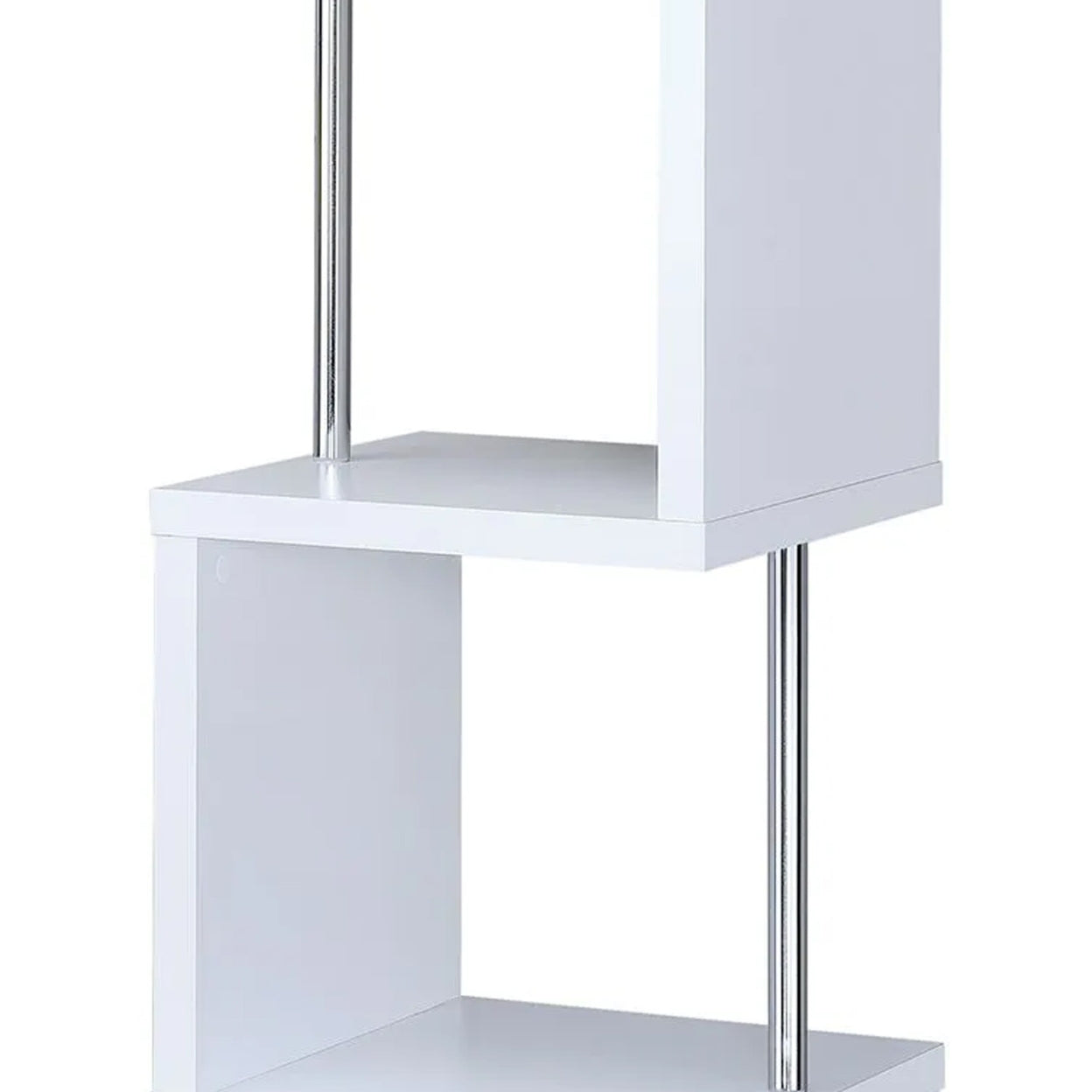 Baxter 4-shelf Bookcase White and Chrome