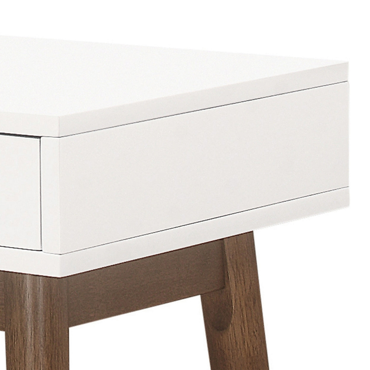 Bradenton 1-drawer Writing Desk White and Walnut