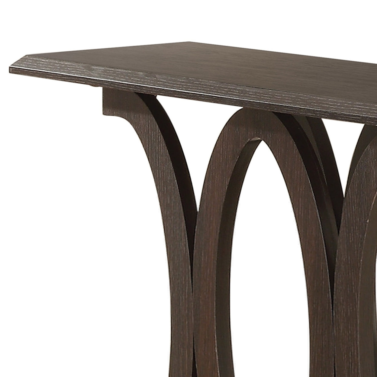 C-shaped Base Sofa Table Cappuccino