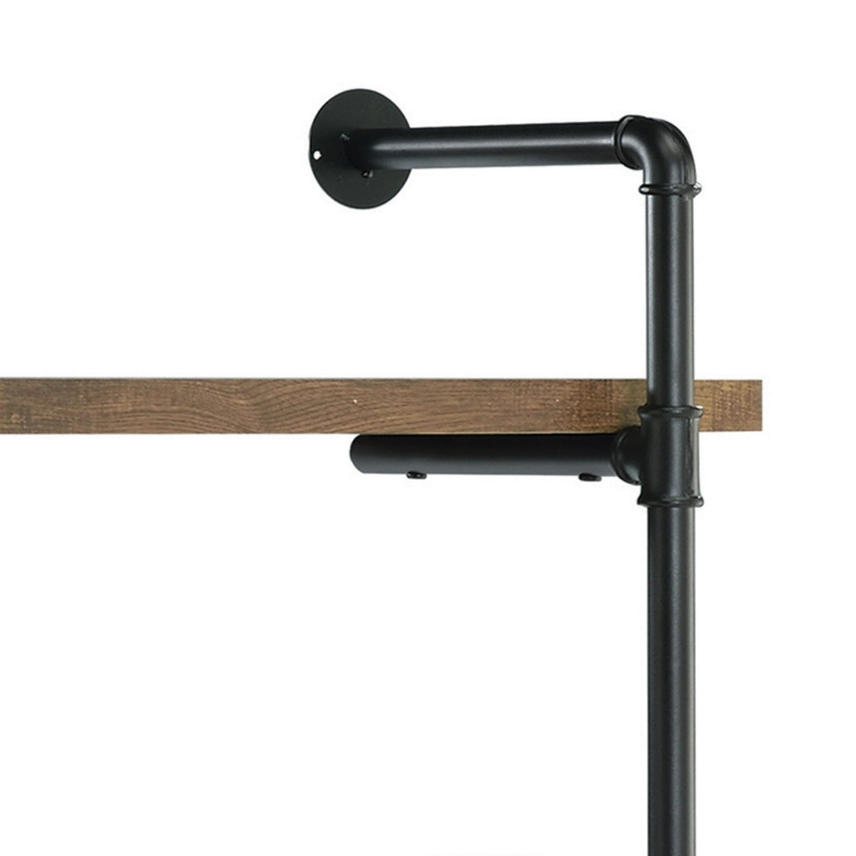 Elmcrest 40-inch Wall Shelf Black and Rustic Oak