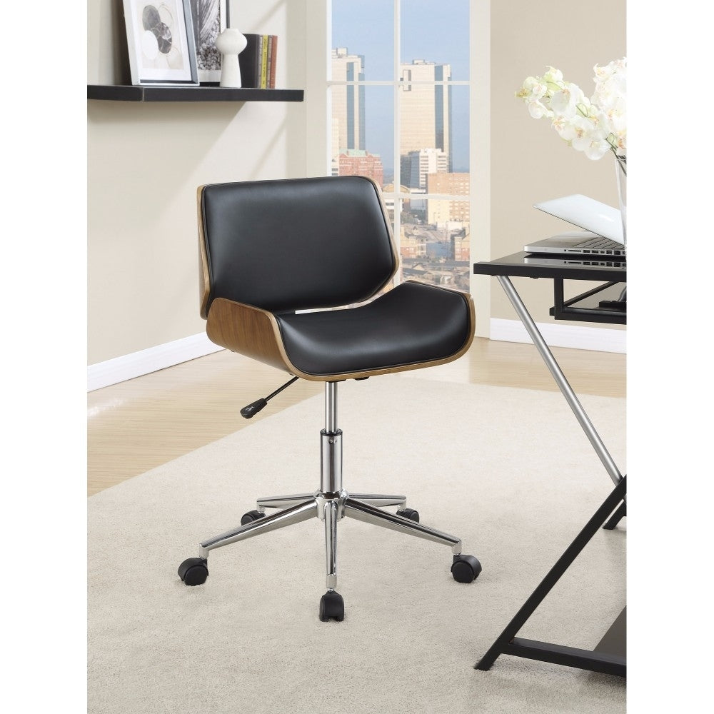 Adjustable Height Office Chair Black and Chrome