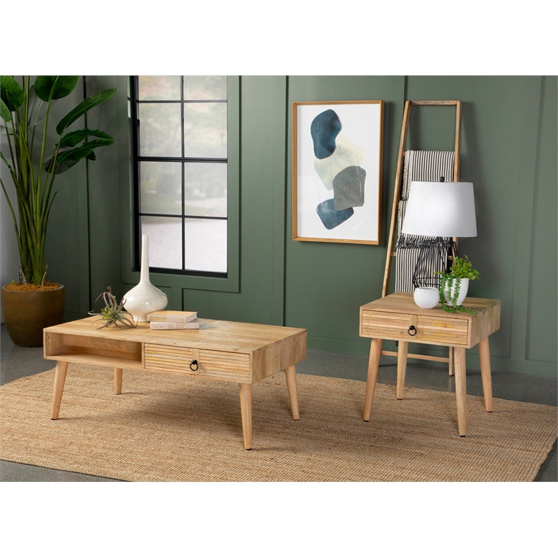 Rectangular 1-drawer Coffee Table Natural