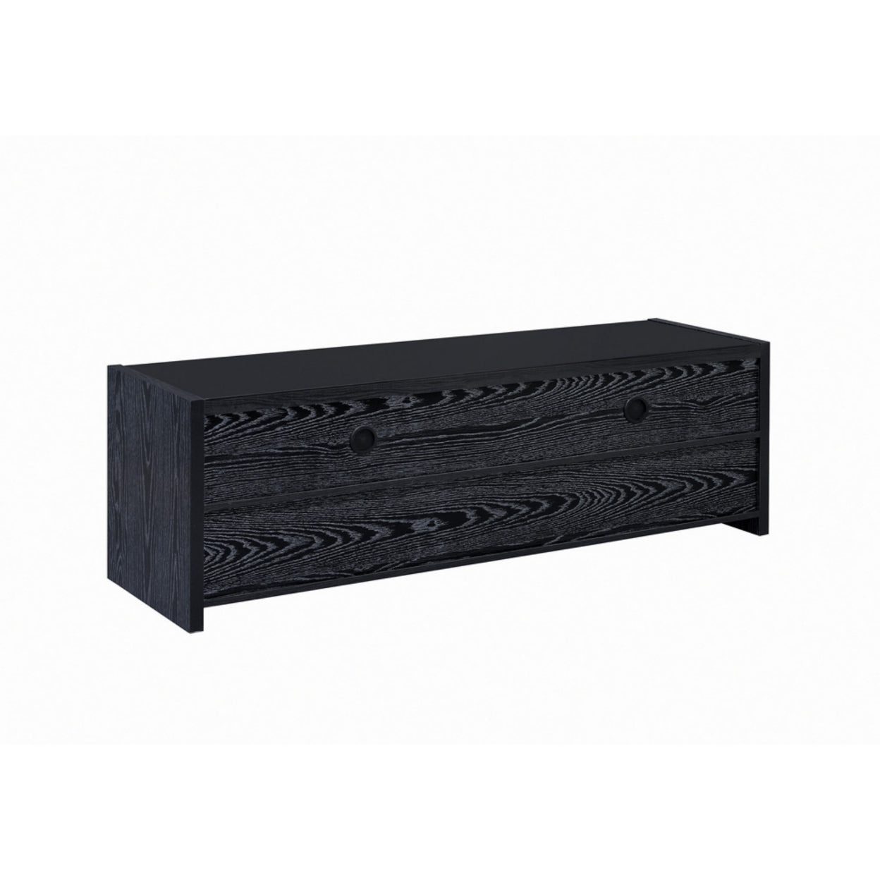 62" 3-drawer TV Console Black Oak