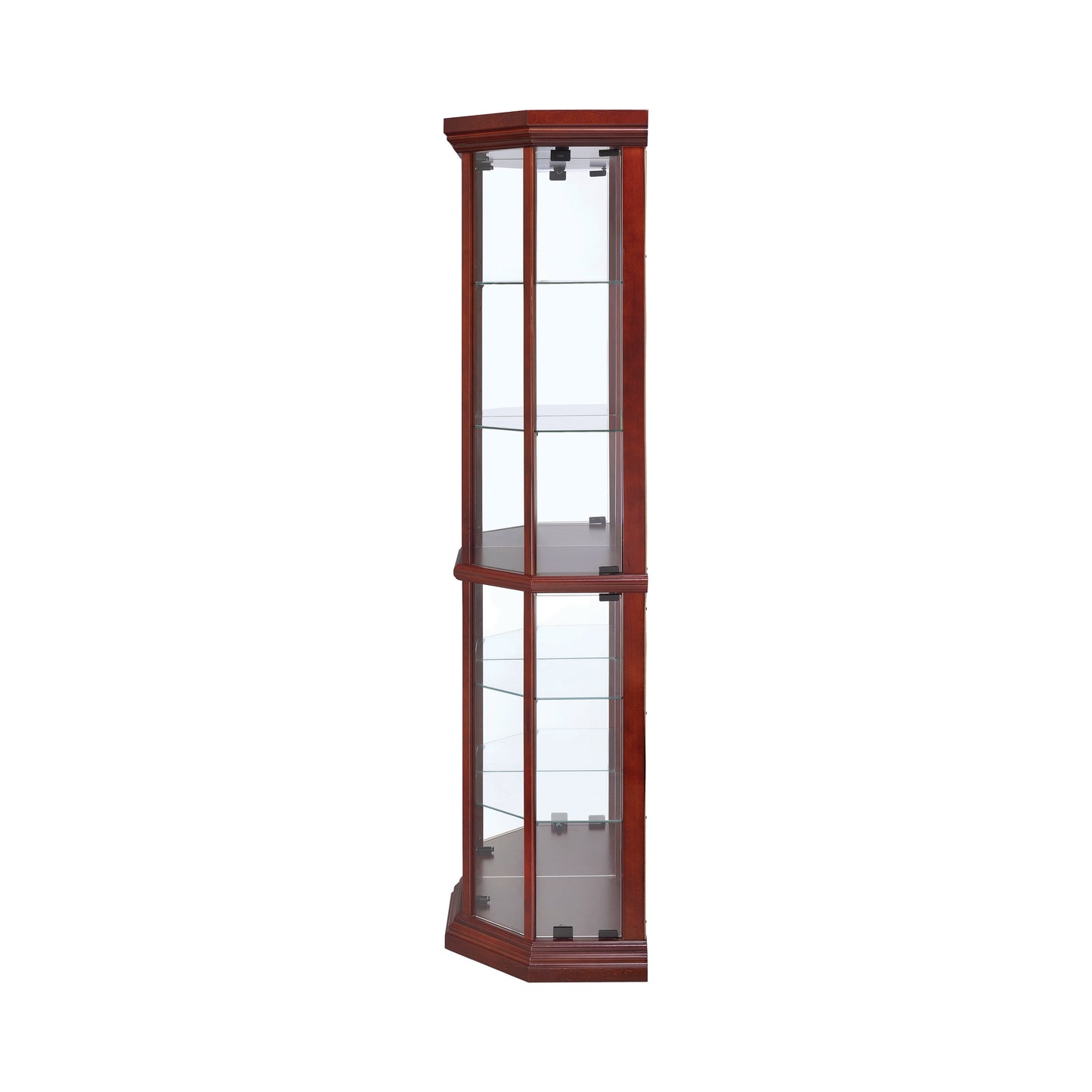 6-shelf Corner Curio Cabinet Medium Brown