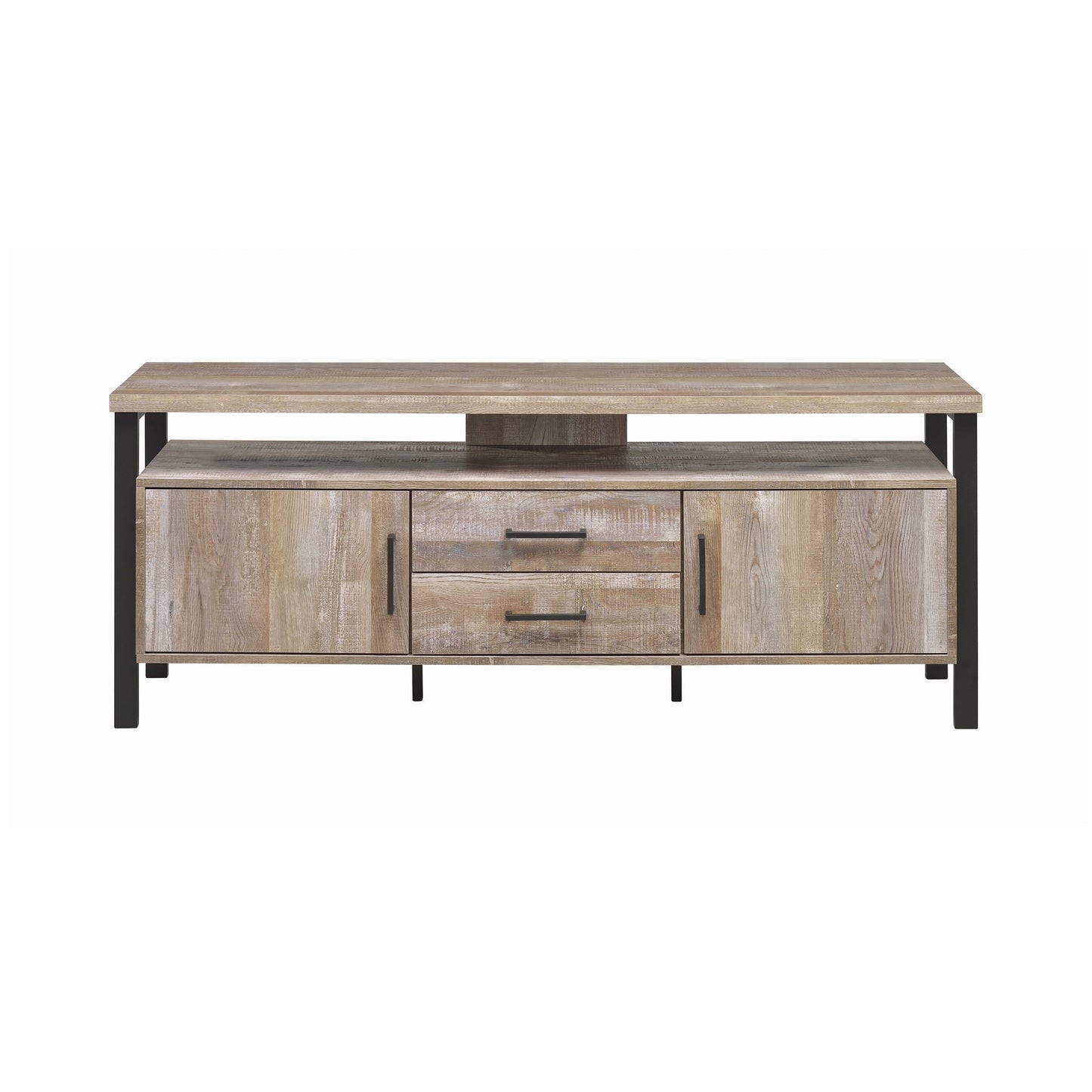 59" 2-drawer TV Console Weathered Oak