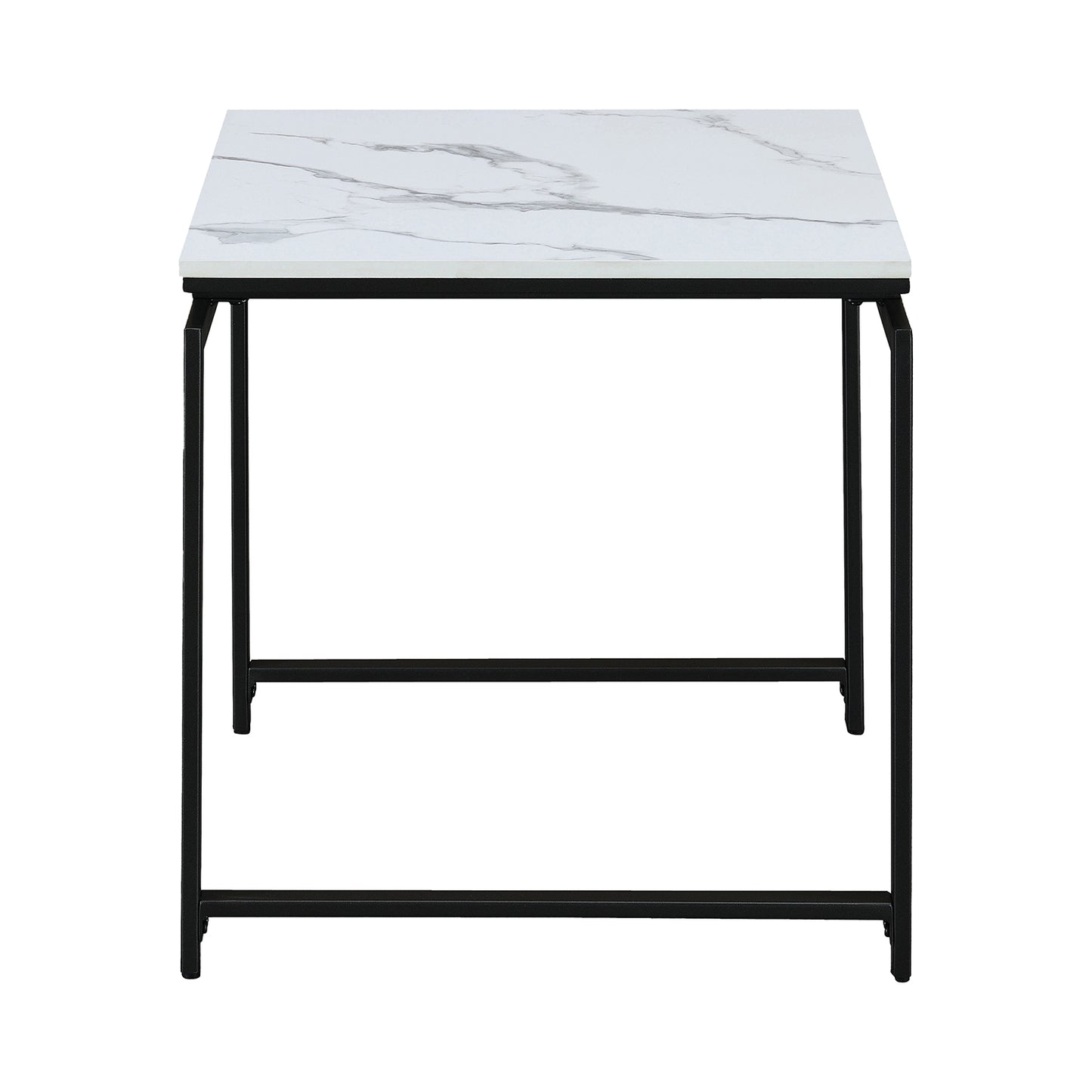 3-piece Occasional Set White and Dark Gunmetal