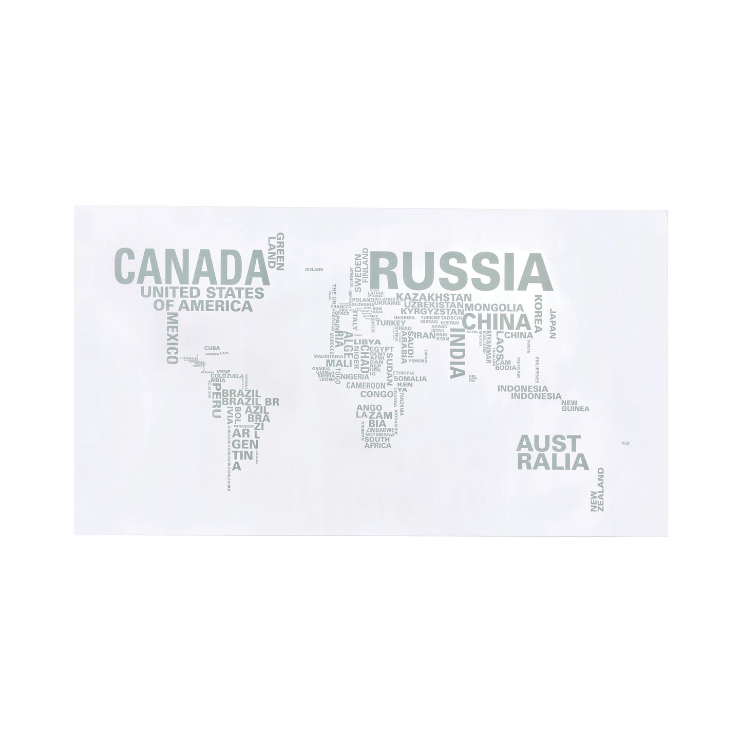 Patton World Map Writing Desk Nickel and Printed Clear