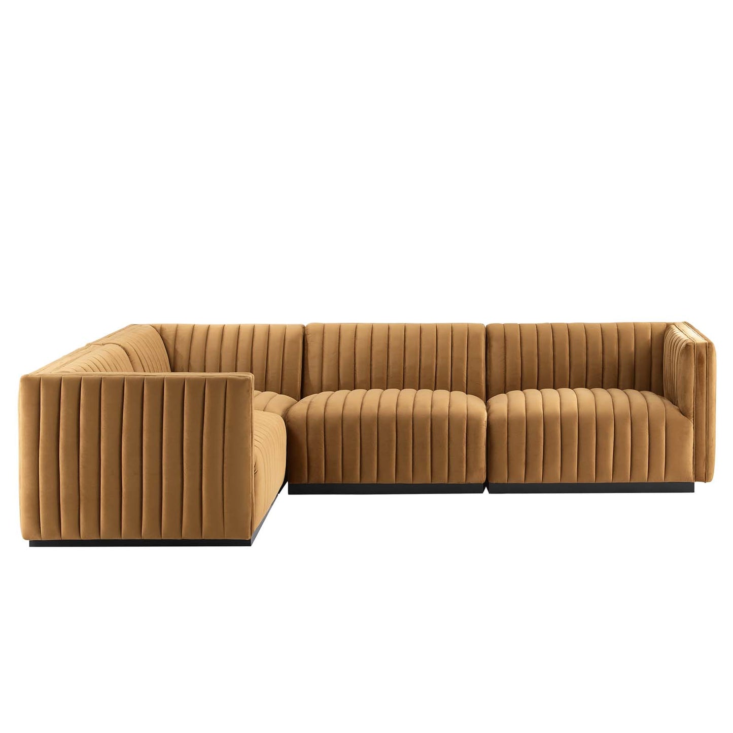 Conjure Channel Tufted Performance Velvet 4-Piece Sectional