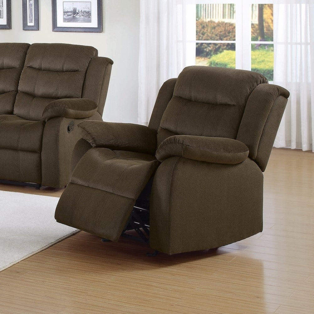 Rodman Upholstered Glider Recliner Chocolate