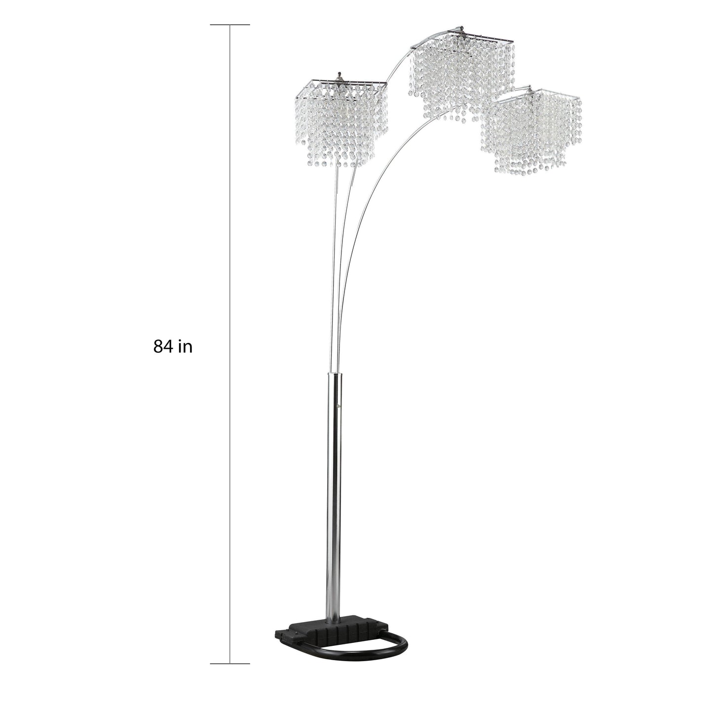 Crystal Drop Shade Floor Lamp Chrome
