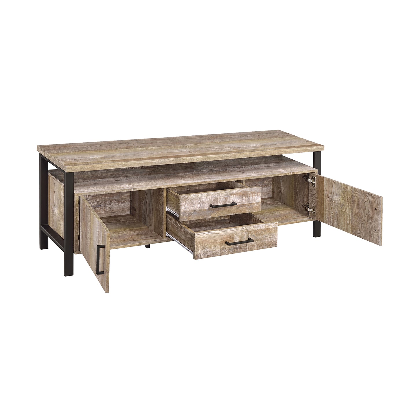 59" 2-drawer TV Console Weathered Oak