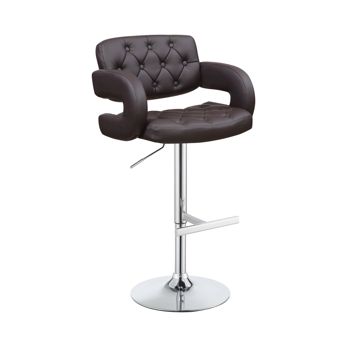 Brandi 29" Adjustable Height Bar Stool Chrome and Brown