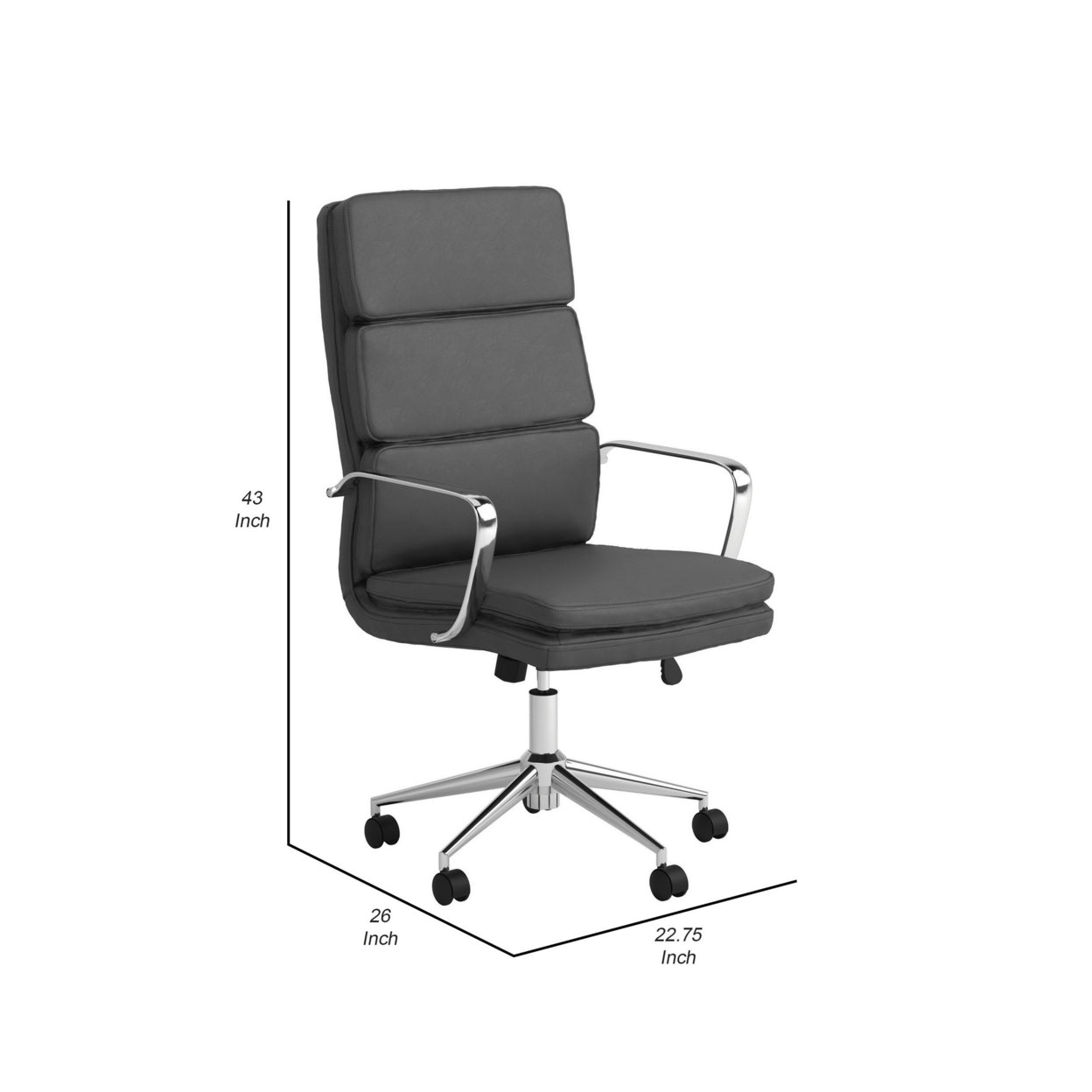 High Back Upholstered Office Chair Grey
