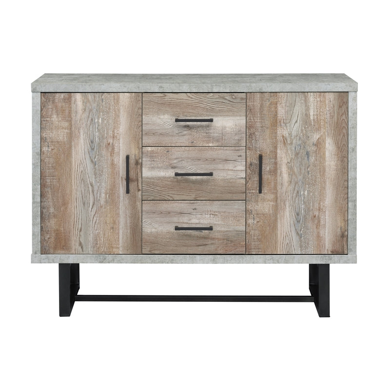 3-drawer Accent Cabinet Weathered Oak and Cement