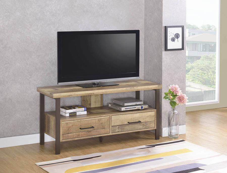 48" 2-drawer TV Console Weathered Pine