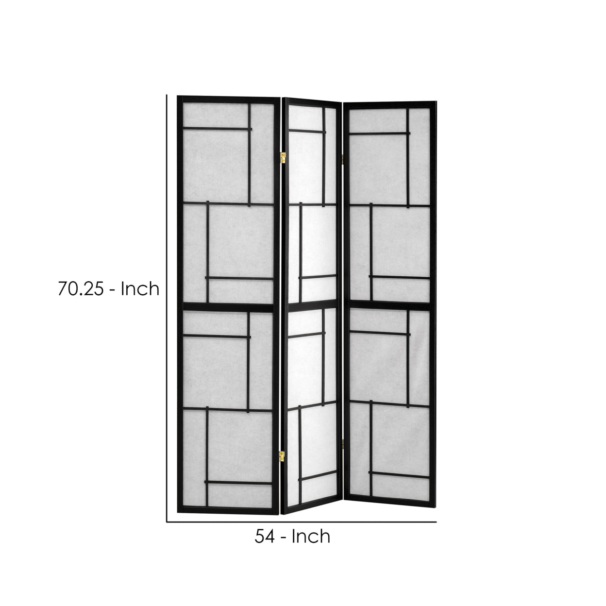 3-panel Folding Floor Screen Black and White