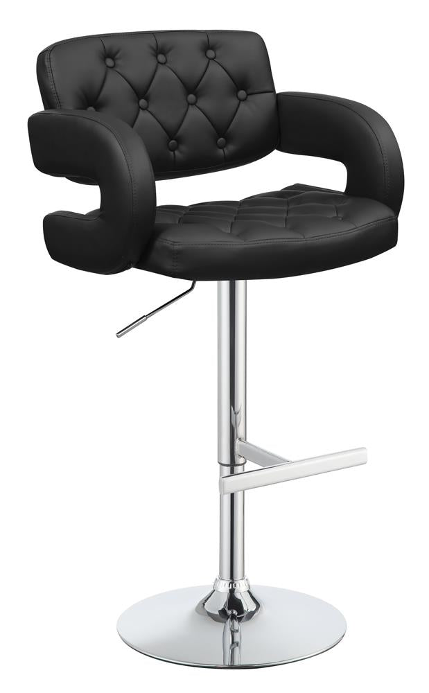 Brandi 29" Adjustable Height Bar Stool Black and Chrome