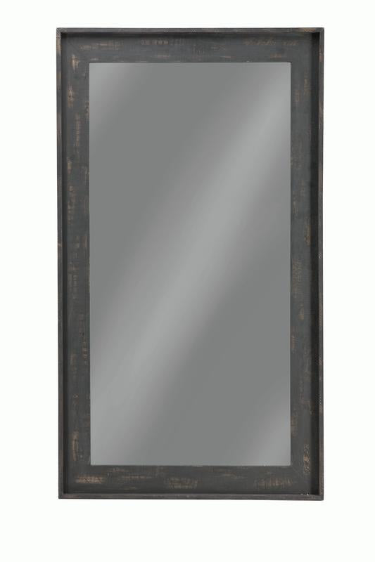 Rectangle Bold Contoured Frame Floor Mirror Brown