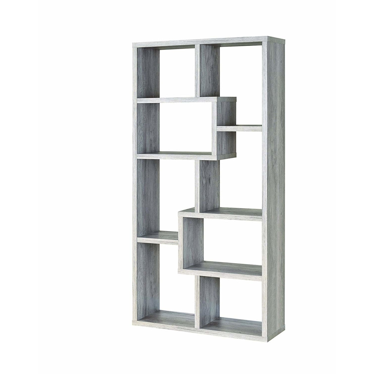 Theo 10-shelf Bookcase Grey Driftwood