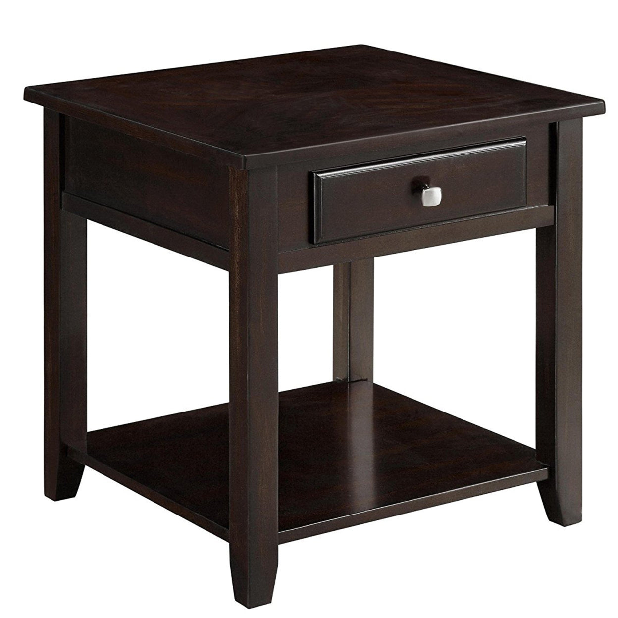 Square 1-shelf End Table Walnut